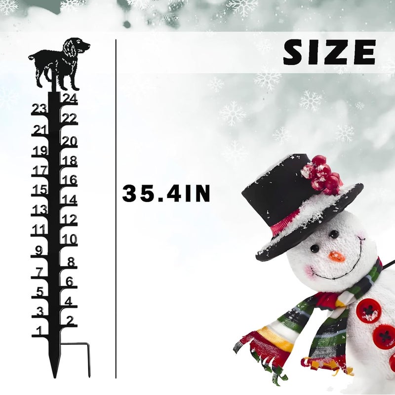 Asenron 24 inch Snow Gauge Outdoor, Upgraded Iron Art Snow Measuring Gauge, Winter Snow Measuring Stick, Xmas Snow Depth Measure Rod, Snow Gauge for Yard, Lawn and Garden, Christmas Snow Ruler, Easy to Read - Image 5